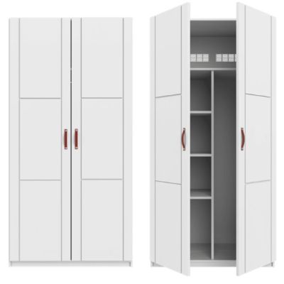 Armoire 100 cm - 2 portes - 1 tringle & 4 étagères