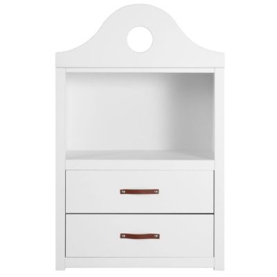 Bibliothèque Horloge - 1 étagère & 2 tiroirs - Blanc