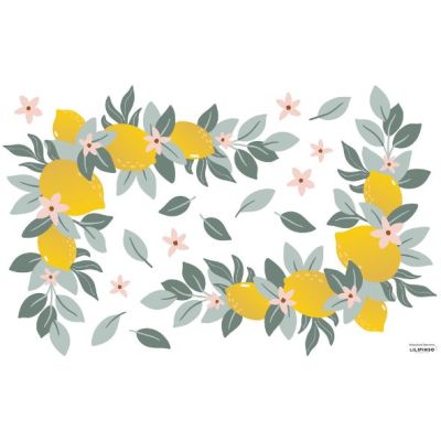 Sticker Décor M - Citrons et Feuillages