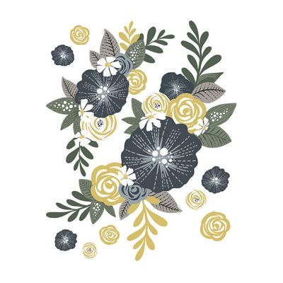 Sticker (29,7 x 42 cm) - Couronne de fleurs