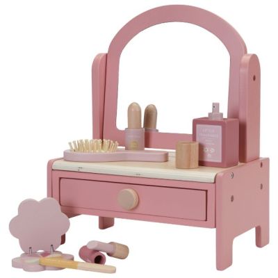 Coiffeuse en bois avec accessoires