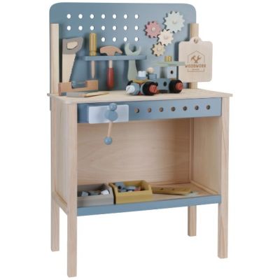 Établi en bois avec accessoires