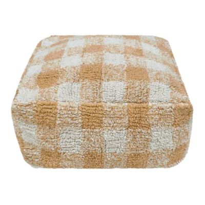 Pouf Lavable Vichy - Miel