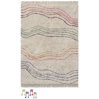 Tapis Lavable Notes de Musique - Multi - 120 x 160 cm