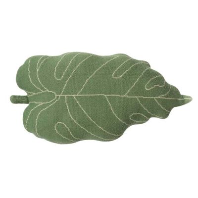 Coussin tricoté Feuille - Vert