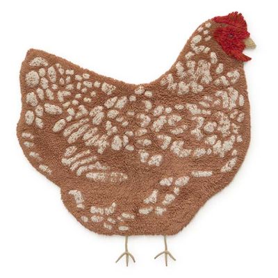 Tapis Lavable Poule - 110 x 100 cm
