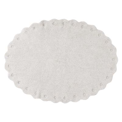 Tapis Lavable Ovale Pomme de pin - Ivoire - 130 x 180 cm