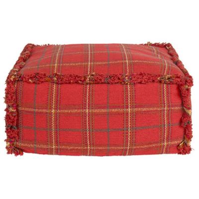 Pouf Lavable Tartan - Rouge