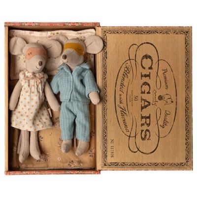 Papa & Maman Souris dans leur boîte à cigares
