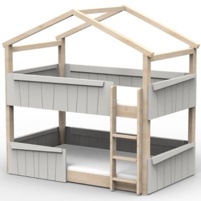 Mitwachsendes Boden-Etagenhausbett mit Rausfallschutz Star Light 120 x 190 cm