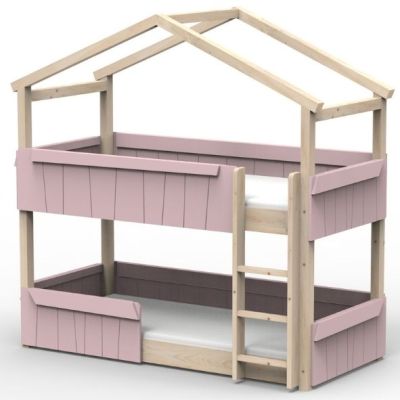Star Light Convertible Floor Bunk House Bed with Safety Rail 90 x 190 cm