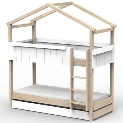 Star Light Convertible Bunk House Bed with Trundle Bed 90 x 190 cm