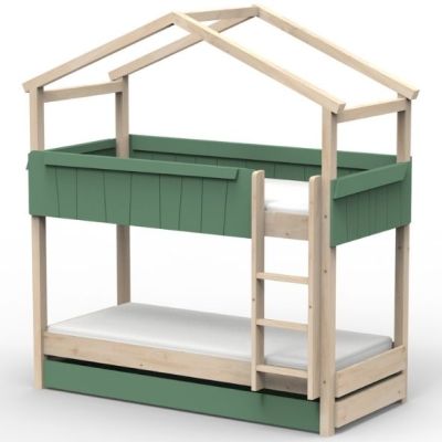 Star Light Convertible Bunk House Bed with Trundle Bed 90 x 200 cm