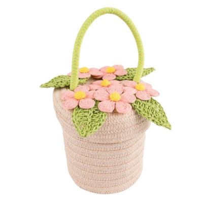 Sac panier tressé - Pot de fleurs