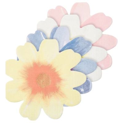 Set de 16 serviettes - Fleurs