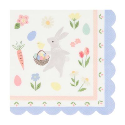 Set de 16 serviettes - Lapin de Pâques