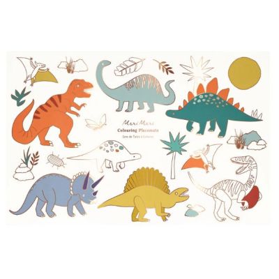 Set of 8 Coloring Placemats - Dinosaurs