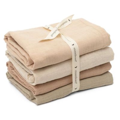 Set de 4 petits langes - Mix Rose