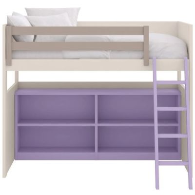 Loft Bed with Bookcase - 90x200cm