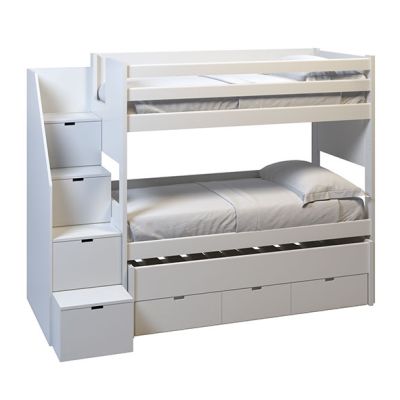 XL Bunk bed Movil w/ trundle bed and drawers - Staircase Left - 90x200cm