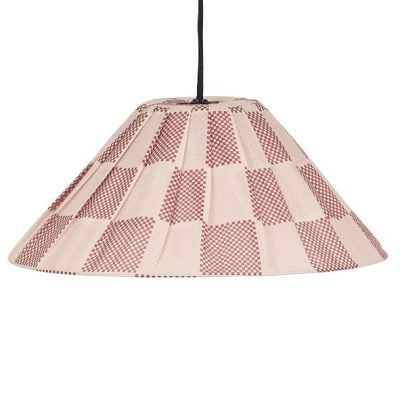 Ava Pleated Lampshade - 50 cm - Checks Burnt Red