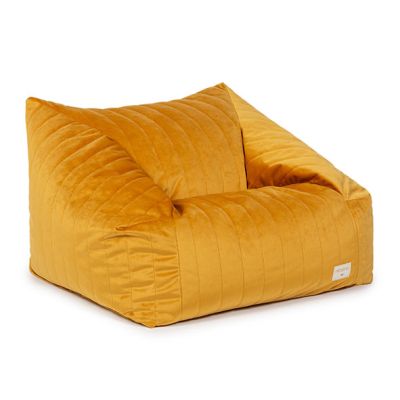 Pouf Fauteuil Velours Chelsea - Jaune