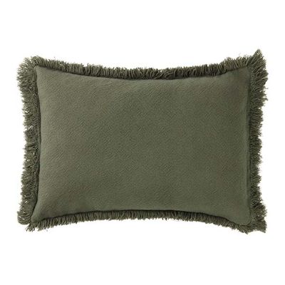 Coussin rectangulaire à franges Landscape - Vetiver
