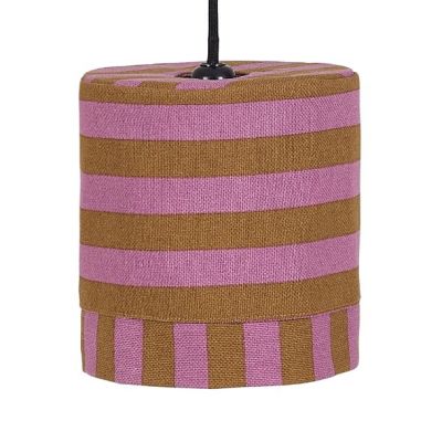 Linda Lampshade - 20 cm - Stripes Pink / Curry