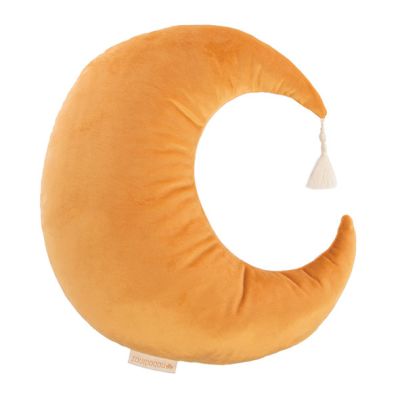 Coussin Lune Velours Pierrot - Jaune