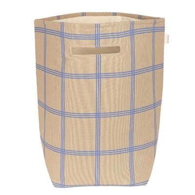 Grand panier de rangement Vibes - Carreaux Bleu / Marron