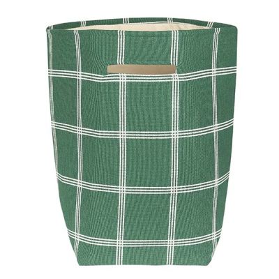 Grand panier de rangement Vibes - Carreaux Vert / Blanc