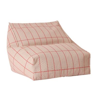Pouf Fauteuil enfant Vibes - Carreaux Rose / Rouge