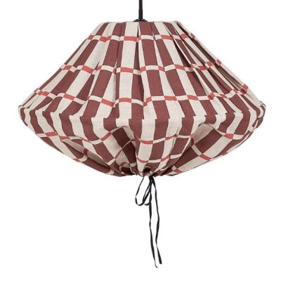 Yumi Lampshade - 50 cm - Linen Mosaic Red / Maroon