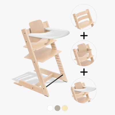 Chaise Haute TRIPP TRAPP + Set bébé v2 + Tablette repas