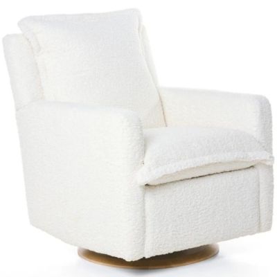 Fauteuil d’allaitement pivotant et inclinable manuel Flynn - Effet peau de mouton Nuage