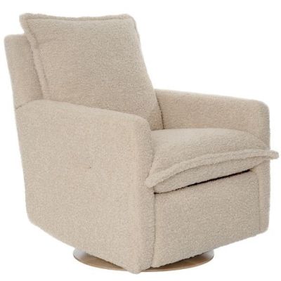 Fauteuil d’allaitement pivotant et inclinable manuel Flynn - Effet peau de mouton Lin