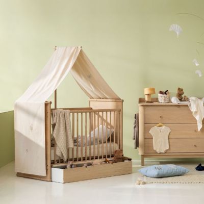 Camp Novel Embroidered Canopy for Cot Bed - Undyed Trees