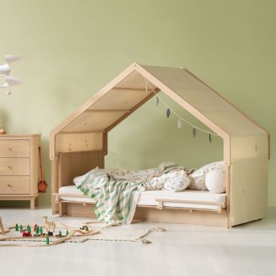 Camp Novel Embroidered Bed Canopy for House Roof - Undyed Trees
