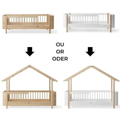 Mini+ Umbausatz - Juniorbett zu Junior Hausbett - Eiche