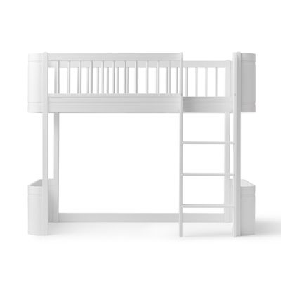 Lit mezzanine mi-hauteur (132 cm) Wood Mini+ - Blanc