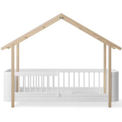 Wood Mini+ Junior House Bed 68 x 162 cm - White / Oak
