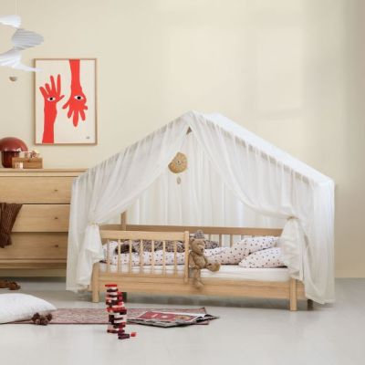 Zelt-Himmelbett für Junior Hausbett Wood Mini+ - Weiss