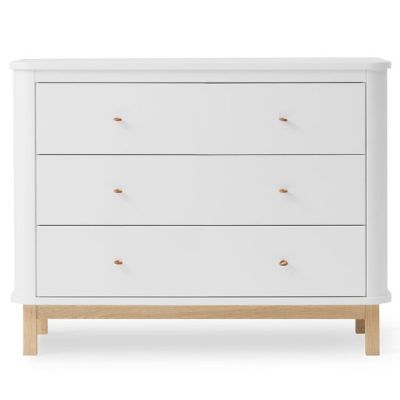 Commode 3 tiroirs Wood - Blanc / Chêne
