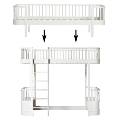 Kit de conversion Wood - Lit banquette à lit mezzanine - Blanc