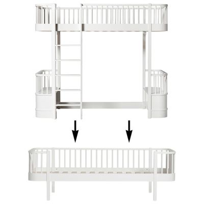Kit de conversion Wood - Lit mezzanine à lit banquette - Blanc