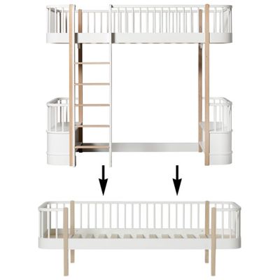 Kit de conversion Wood - Lit mezzanine à lit banquette - Chêne