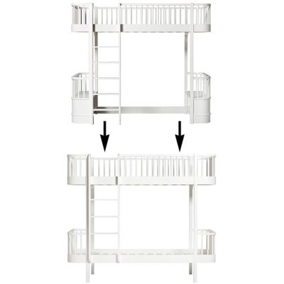 Kit de conversion Wood - Lit mezzanine à lit superposé - Blanc
