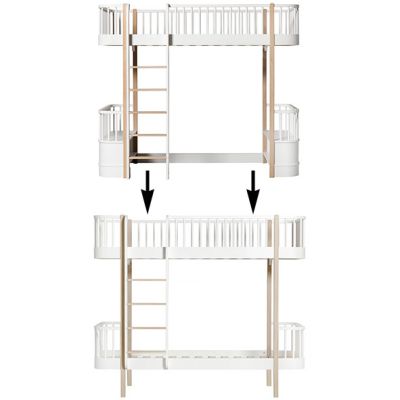 Kit de conversion Wood - Lit mezzanine à lit superposé - Chêne