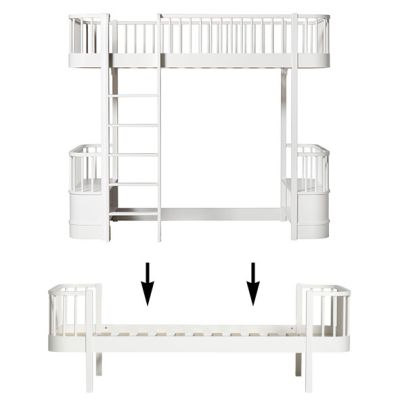 Kit de conversion Wood - Lit mezzanine à lit simple - Blanc