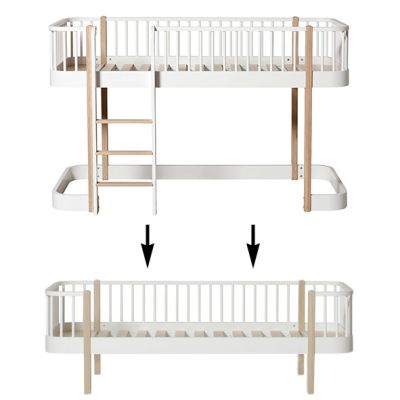 Kit de conversion Wood - Lit mezzanine mi-hauteur à lit banquette - Chêne